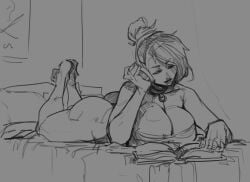 2d artist_request ass bed bedroom big_breasts breasts bubble_butt busty cleavage female female_focus female_only foolymagooly goth goth_girl hourglass_figure morgan_capone sketch wide_hips