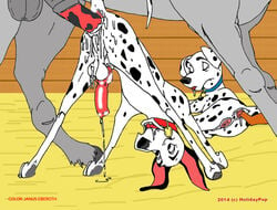 101_dalmatians anal balls bisexual canine captain_(101_dalmatians) clydesdale cum cum_in_ass cum_inside dalmatian disney equine feline female feral fisting foursome fur group group_sex holidaypup horse interspecies line_art male male_penetrated mammal messy perdita pongo precum pussy sex tibbs