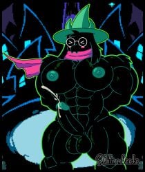 abs absurd_res anthro balls biceps big_balls big_nipples big_pecs big_penis black_body black_fur blush bodily_fluids bovid bovine caprine ch4mm0zotz closed_eyes clothing cum deltarune ejaculation embarrassed erection eyewear fur genital_fluids genitals glans glasses goat green_glans green_nipples hands_behind_back hat headgear headwear hi_res horn long_ears male mammal muscular nipples nude orgasm pecs penis pink_blush ralsei scarf solo thick_thighs tuft undertale_(series)