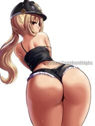 1girls ass blonde_hair butt clothed clothed_female female female_only female_solo hat hat_only heavenly_ass leonhenthighs lucy_(zenless_zone_zero) orange_eyes solo solo_female solo_only zenless_zone_zero