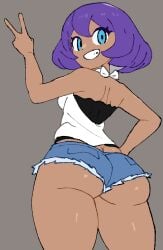 1girls ass big_ass dark-skinned_female dark_skin drawfag female female_focus female_only human human_female human_only pokemon pokemon_xy sina_(pokemon) thighs