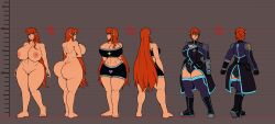 big_breasts big_butt character_name freckles ginger hiastobasement_(artist) original_character red_hair reference_sheet