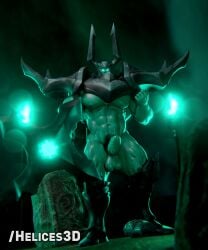 1boy balls bara barazoku big_balls big_penis helices3d league_of_legends male male_only mask masked masked_male mordekaiser muscular muscular_male penis solo solo_male