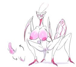 anthro ass_expansion body_modification breast_expansion female futanari gender_transformation hair_loss human_to_anthro insect_girl insects lip_expansion mantis mantis_humanoid mtf_transformation penis_shrinking red_mantisu species_transformation thigh_expansion transformation