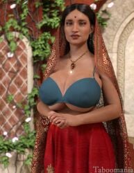 bra cleavage_overflow indian_female kamala_(taboomania) necklace taboomania veil