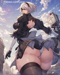 1girls ai_generated cougwe nier:_automata nier_replicant square_enix stable_diffusion yorha_2b