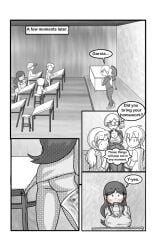 ass breasts clara_garcia classroom comic embarrassed hoodie_only nairod103098 tagme wardrobe_malfunction