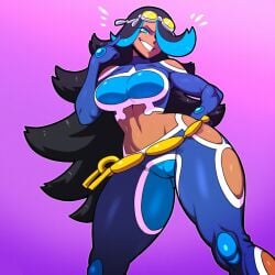 1girls ai_generated alternate_breast_size cameltoe dark_skin female large_breasts mullon novelai pokemon pokemon_oras shelly_(pokemon) solo team_aqua thick_thighs voluptuous wide_hips