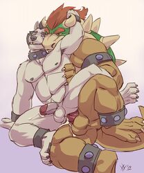 anal anal_sex anthro armpits balls biceps big_muscles bowser canine collar cum cum_in_ass cum_inside cum_on_self cum_while_penetrated duo erection from_behind fur furry furry_only gay hands-free horn humanoid_penis husky koopa langdon_marston male male_only mammal mario_(series) muscles nintendo nude one_eye_closed orgasm penetration penis rrowdybeast scalie sex