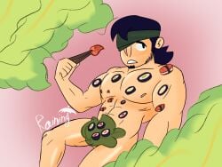 brawl_stars kenji_(brawl_stars) male_only naked nude nyotaimori