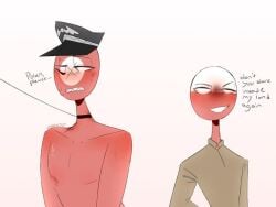 artist_request countryhumans leash nazi_germany_(countryhumans) nude poland_(countryhumans)