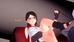 1girls animated bdsm black_hair boruto:_naruto_next_generations femdom heels high_heels koikatsu kwevlo naruto naruto_(series) petite sarada_uchiha stepped_on stomping tagme video