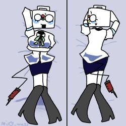 body_pillow confused_expression dandy's_world dandys_world female meddy_(dandy's_world_oc) medkit milky_goober oc original_character