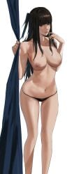 1girls alternate_costume big_breasts bikini bikini_bottom black_bikini black_hair black_swimsuit breasts female female_only fire_emblem fire_emblem_awakening j@ck large_breasts nintendo nipples solo swimsuit tharja_(fire_emblem) topless