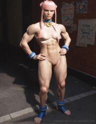 3d abs ai_generated barefoot damoclessss feet female human human_female human_only light-skinned_female light_skin manon_legrand muscular_female nude realistic stable_diffusion street_fighter street_fighter_6