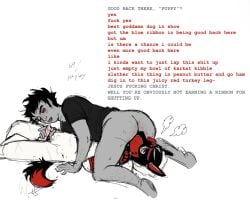 2boys 69 alien alien_humanoid black_hair black_hair_male blowjob bottomless canon_couple color colored_skin dave_strider dialogue dog_mask gay gimp_mask grey_skin homestuck homestuck_troll horn horns humanoid jabbycockers karkat_vantas male male_focus male_only nude nude_male nudity oral partially_clothed partially_clothed_male partially_colored petplay sharp_teeth shirt_only short_hair short_hair_male text topless troll yaoi