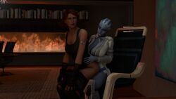 2girls 3d lesbian liara_t'soni mass_effect meryl_silverburgh metal_gear metal_gear_solid tagme yuri