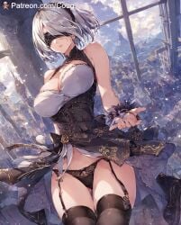 1girls ai_generated cougwe nier:_automata nier_replicant square_enix stable_diffusion yorha_2b