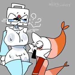 big_breasts dandy's_world meddy_(dandy's_world_oc) medkit milky_goober oc self_insert shrimpo_(dandy's_world) thick_ass thick_thighs