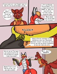 bondage bound canine collar comic crazyredfox eyewear folf fox furry furry_only gay glasses hybrid leash male mammal michichael piercing sheath sunitai text thong tied_hair twintails wolf