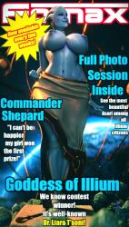 3d asari breasts fornax illiumlight liara_t'soni magazine_cover mass_effect vantat88