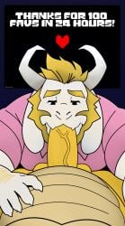 absurd_res anthro asgore_dreemurr bedroom_eyes blonde_hair bowser deltarune duo fellatio gay gay_sex hair hairy_hands hi_res horn male male/male mario_(series) narrowed_eyes nintendo oral pawsta penile seductive sex slightly_chubby undertale undertale_(series)