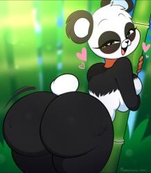 1girls bamboo big_ass big_breasts big_butt boobs_pressed female fortnite fortnite:_battle_royale heart hourglass_figure ilovefuud looking_at_viewer looking_back mischievous_look panda panda_ears panda_team_leader puppysnackz shaking_ass shaking_butt sillysmugz syd_(fortnite) thick_thighs