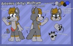 1anthro 1boy 1furry anthro anthro_only artemis_wolfram_(artydoggo) arty_(artydoggo) artydoggo canine canine_genitalia canine_penis claws cub cute dated ear furry furry_only fursona glasses knot knotted_penis looking_at_viewer oc oc_only original_character paw_pads paws raised_arm raised_eyebrows reference reference_sheet sheath tagme tail wolf wolf_oc yiff young young_male