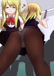 ? ass bus clothed d4dj leggings light_green_leaf neo_(d4dj) panties school_uniform schoolgirl upskirt viewed_from_below