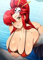 1girls alternate_breast_size before_paizuri big_breasts breasts cleavage female hi_res huge_breasts large_breasts neocoill red_hair solo tengen_toppa_gurren_lagann yoko_littner