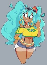 1girls ass big_ass big_breasts big_thighs bikini brazil brazilian brazilian_female brazilian_miku breasts cyan_eyes cyan_hair female female_only gountro hatsune_miku huge_thighs large_breasts latin_american_hatsune_miku_(meme) long_hair looking_at_viewer pixel_(artwork) pixel_art shirt shorts solo tagme tan tan_body tan_line tan_lines tanline tanlines tanned thick_hips thick_thighs thighs thong twintails vocaloid yellow_shirt