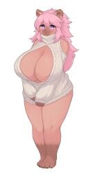 big_breasts breasts cleavage female furry huge_breasts inake thick_thighs wide_hips