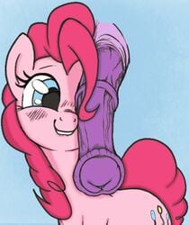 2014 animal_genitalia biting_lip blue_eyes blush colored cutie_mark disembodied_penis equine female feral friendship_is_magic fur hair horse horsecock male mammal my_little_pony penis pink_fur pink_hair pinkie_pie_(mlp) plain_background pony stoic5 straight vein