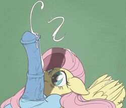 2014 animal_genitalia balls blue_fur blush colored cum cum_in_hair cum_on_penis cumshot duo equine erection faceless_male female feral fluttershy_(mlp) friendship_is_magic fur furry green_background hair horse horsecock long_hair male male/female mammal my_little_pony pegasus penis pink_hair plain_background pony stoic5 straight vein wings yellow_fur