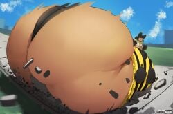 1girls carlosgizza destruction female giantess hyper_ass massive_ass tan_body