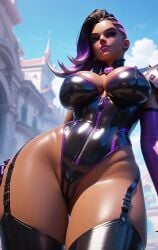 ai_generated dominant dominatrix from_below huge_breasts overwatch overwatch_2 seductive sombra thighs