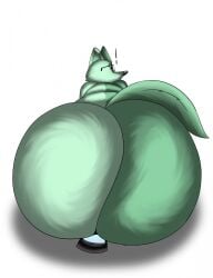 anthro ass big_butt butt_focus canid canine eyewear eyewear_only fox glasses glasses_only hi_res male mammal mint_body mint_fur mint_mobile minty_(mint_mobile) nude pillow_shading solo sunflower_fox tail wearing_glasses