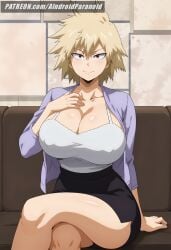 ai_generated aindroidparanoid ass bakugou_mitsuki big_ass big_breasts big_butt blonde_hair blouse boku_no_hero_academia busty curvy cute fat_ass female female_only gigantic_breasts hips huge_ass huge_breasts large_ass large_breasts legs massive_breasts milf mommy my_hero_academia narrow_waist pencil_skirt red_eyes slim_waist stable_diffusion thick_ass thick_thighs voluptuous waist wide_hips