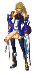 blazblue boxman futanari huge_cock noel_vermillion smug sprite_edit