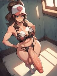 1futa ai_generated big_ass big_balls blush breasts erect_penis erection female foreskin futa_only futanari grapesss hilda_(pokemon) huge_breasts huge_cock large_penis looking_at_viewer navel nude penis pokemon solo solo_futa testicles thighs uncensored veins veiny_penis