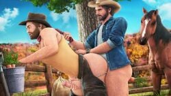 anal anal_sex arthur_morgan balls bara biceps big_balls big_penis clothing cowboy_hat domredsins erection gay gay_anal gay_sex male male/male male_only muscular_male nathan_drake naughty_dog penetration penis playstation red_dead_redemption_(series) red_dead_redemption_2 riding_penis rockstar_games sex uncharted