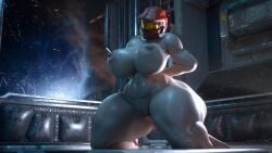 3d female_spartan_(halo) halo_(series) hyper_breasts runn1non spartan_(halo)