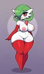 ai_generated anthro big_breasts female female_only gardevoir pokemon pokemon_(species) red_armwear red_legwear thick_thighs wide_hips