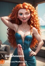 ai_generated big_penis cum futanari merida orange_hair solo_futa standing uncensored