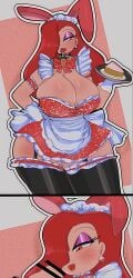 big_breasts disney jessica_rabbit kotarodayo1126 maid roger_rabbit thick_thighs