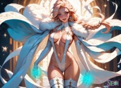 ai_generated cosplay crossover crossover_cosplay disney elsa_(frozen) emma_frost frozen_(film) hellfire_club marvel marvel_comics sjeditheartist white_queen x-men