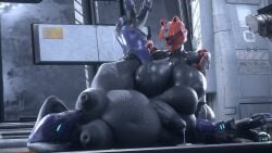 3d cumflation female_sangheili female_spartan_(halo) futa_on_futa futanari halo_(series) hyper_balls hyper_breasts hyper_penis runn1non sangheili spartan_(halo) stomach_bulge