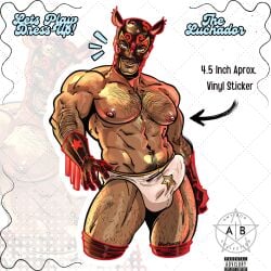 abs antibooart bara biceps big_bulge bulge daddy dilf el_tigre erection_under_clothes male male_nipples male_only manly mask masked masked_male mature_male muscular_male nickelodeon nipples pecs penis_outline precum precum_drip white_pantera