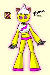 1girl 1girls artist_name artist_signature eyelashes female female_only geometry_dash name_drop newgrounds_username robot robot_girl trianna_(yellolight) twitter_username white_hair yellolight