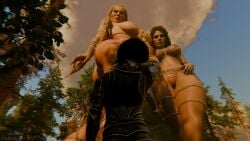 1boy 1girls 2girls 3d 3d_(artwork) big_breasts big_breasts blonde_female blonde_hair blonde_hair blonde_hair_female breasts breasts clothed clothed_male female female_focus freya_(god_of_war) functionally_nude functionally_nude_female giant_female giant_woman giantess god_of_war god_of_war_ragnarok goddess height_difference jessicagts looking_down looking_down_at_another macro macro_female milf multiple_females multiple_girls red_hair red_hair red_head redhair sif_(god_of_war) size_difference